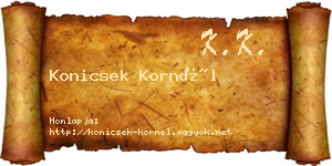 Konicsek Kornél névjegykártya